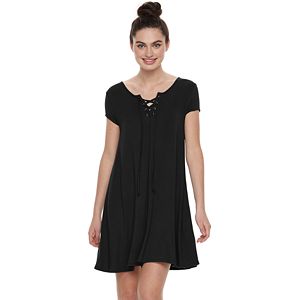 Juniors' SO® Lace-Up Swing Dress