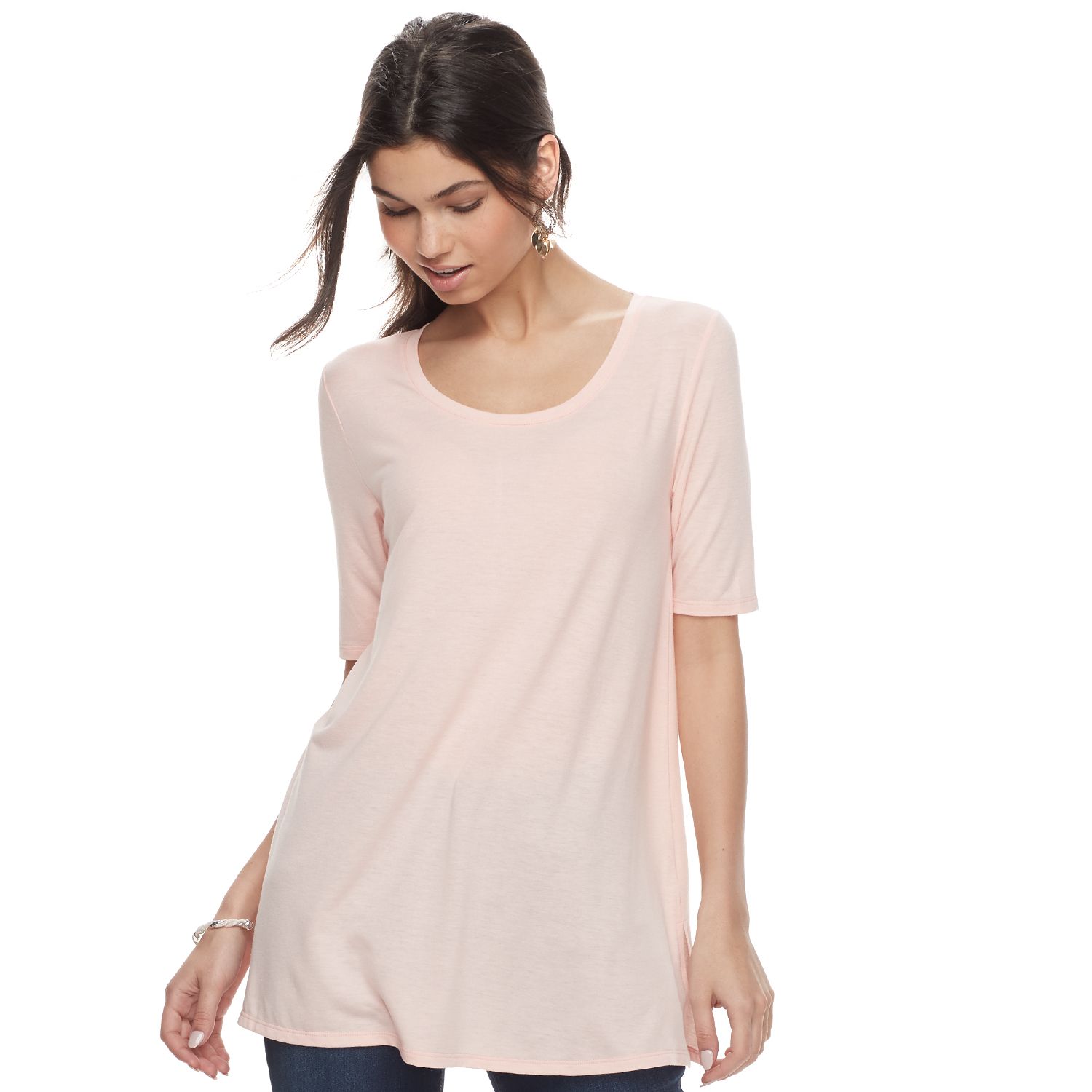 Juniors' SO® Solid Elbow Sleeve Tunic