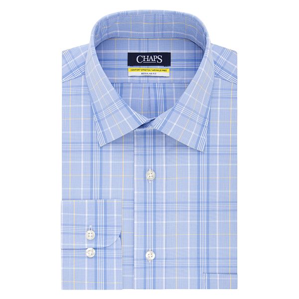 Big & Tall Chaps Stretch Collar Dress Shirt Yellow Multi (17 36/7T