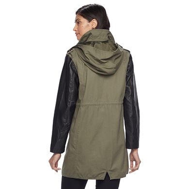 Women's Apt. 9® Hooded Faux-Leather Jacket