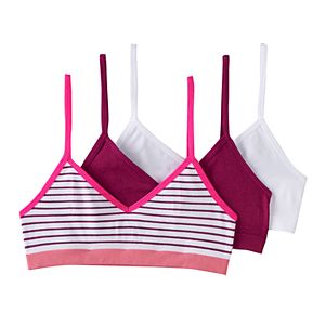 Girls 7-16 Maidenform 3-pk. Seamless Space-Dyed Cropped Bras