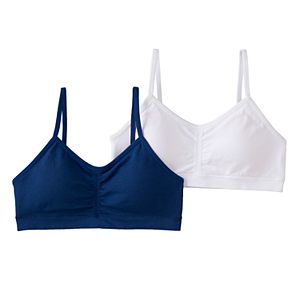 Girls 7-16 Maidenform 2-pk. Seamless Ruched Cropped Bras