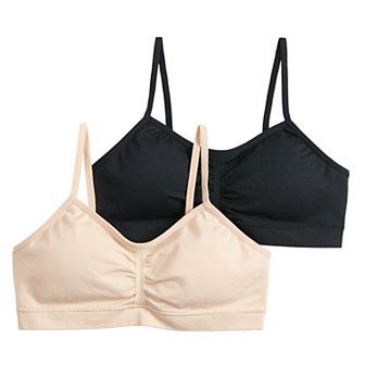 Girls 7-16 Maidenform® 2 pk Seamless Ruched Cropped Bras
