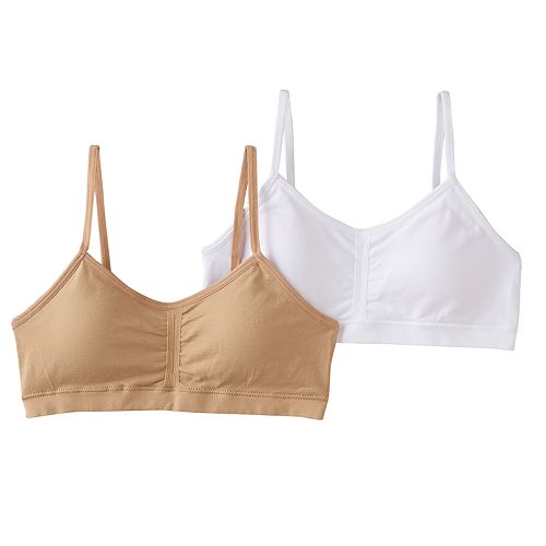 Girls 716 Maidenform 2pk. Seamless Ruched Cropped Bras