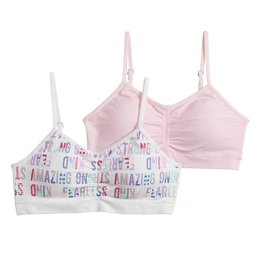 Girls 716 Maidenform 2pk. Seamless Ruched Cropped Bras