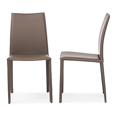 Baxton Studio Rockford Faux-Leather Dining Chair 2-piece Set