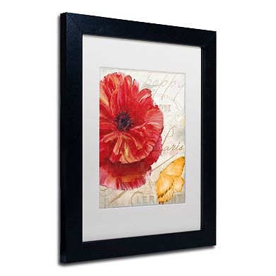 Trademark Fine Art Red Poppy Black Framed Wall Art