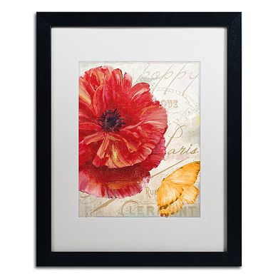 Trademark Fine Art Red Poppy Black Framed Wall Art