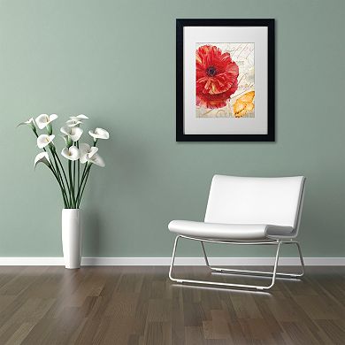 Trademark Fine Art Red Poppy Black Framed Wall Art