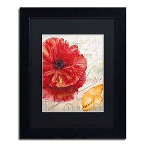 Trademark Fine Art Red Poppy Black Framed Wall Art