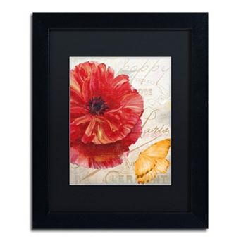 Trademark Fine Art Red Poppy Black Framed Wall Art