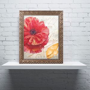 Trademark Fine Art Red Poppy Ornate Framed Wall Art