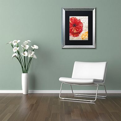 Trademark Fine Art Red Poppy Silver Finish Framed Wall Art