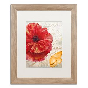 Trademark Fine Art Red Poppy Distressed Framed Wall Art