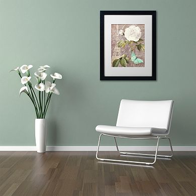 Trademark Fine Art White Rose Paris Black Framed Wall Art