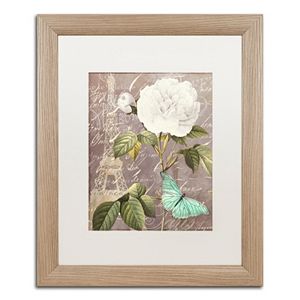 Trademark Fine Art White Rose Paris Distressed Framed Wall Art