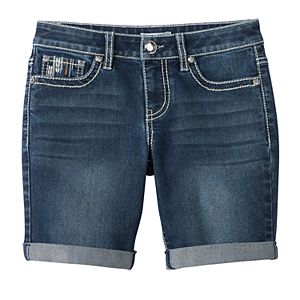 Girls 7-16 & Plus Size Mudd® Embellished Pocket Bermuda Jean Shorts