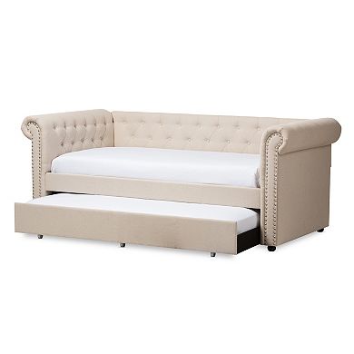 Baxton Studio Mabelle Upholstered Daybed & Trundle