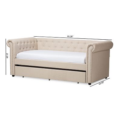 Baxton Studio Mabelle Upholstered Daybed & Trundle