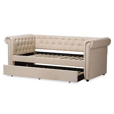 Baxton Studio Mabelle Upholstered Daybed & Trundle