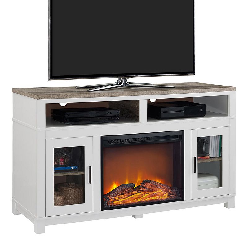 70035106 Ameriwood Carver Electric Fireplace TV Stand, Whit sku 70035106