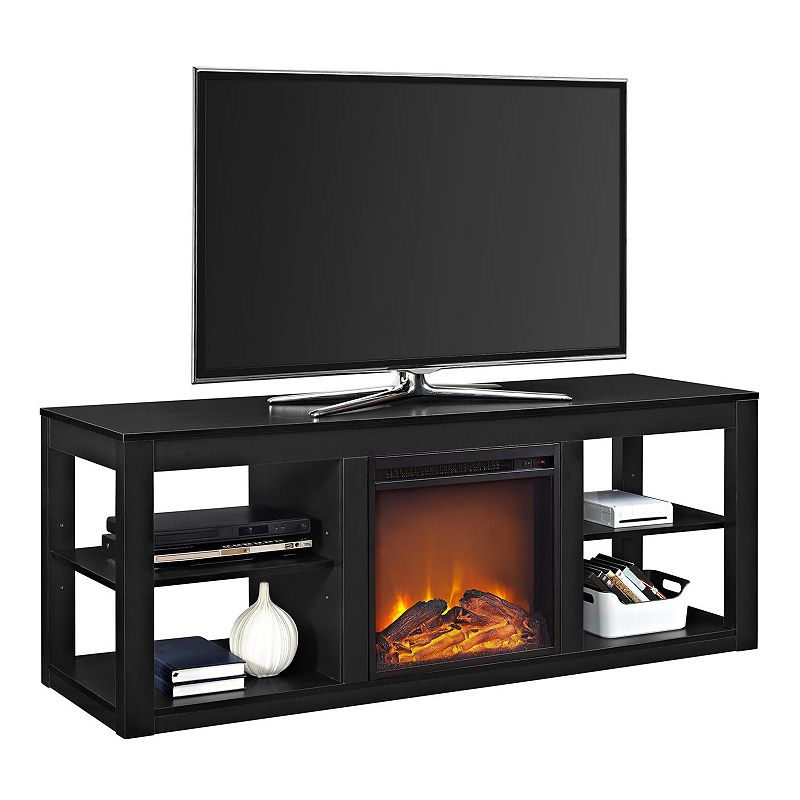 Altra Parsons Electric Fireplace TV Stand, Black