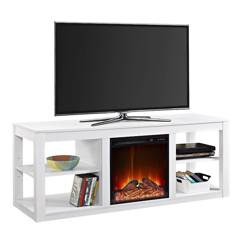 Altra Parsons Electric Fireplace TV Stand, White
