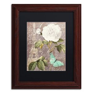 Trademark Fine Art White Rose Paris Framed Wall Ar...