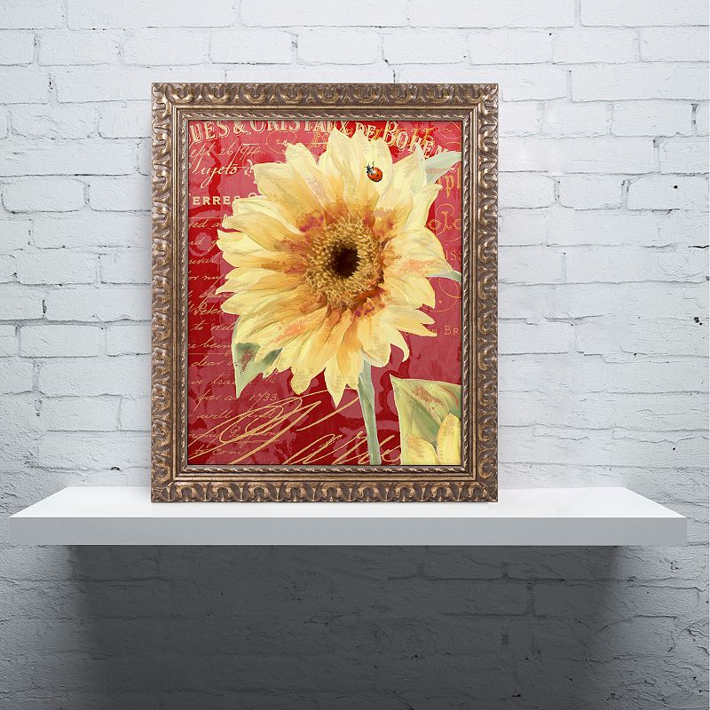 Trademark Fine Art Ladybug Ornate Framed Wall Art, Yellow, 16X20