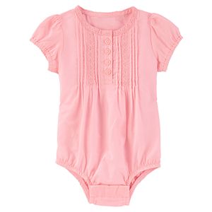 Baby Girl OshKosh B'gosh® Pintuck Henley Bodysuit
