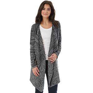 Juniors' IZ Byer Cable-Knit Draped Cardigan