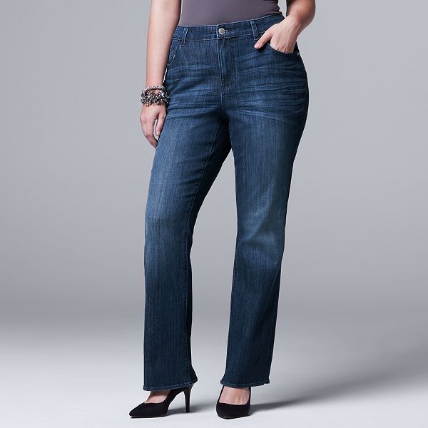 SIMPLY VERA WANG Women's Jeans sz 4 Bootcut Mid Rise Pants Stretch