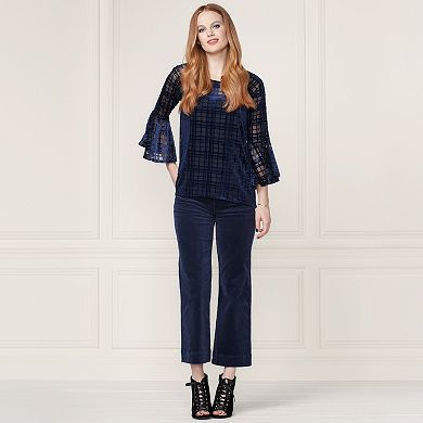 LC Lauren Conrad Runway Collection Velvet Flocked Top - Women's