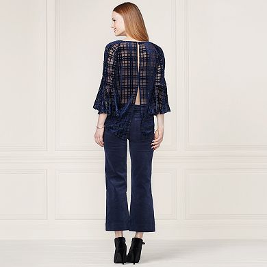 LC Lauren Conrad Runway Collection Velvet Flocked Top - Women's