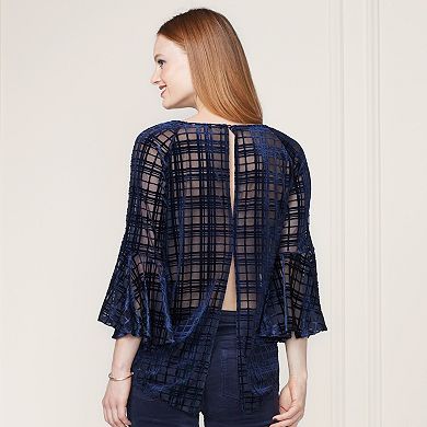 LC Lauren Conrad Runway Collection Velvet Flocked Top - Women's