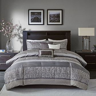 Madison Park 7 pc Melody Comforter Set with Throw Pillows