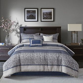 Madison Park 7 pc Melody Comforter Set with Throw Pillows
