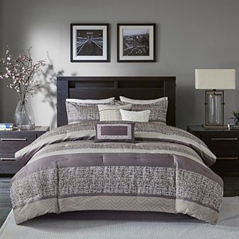 Madison Park 7 pc Melody Comforter Set with Throw Pillows