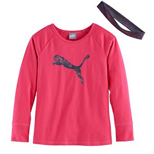 Girls 4-6x PUMA Graphic Tee & Headband Set