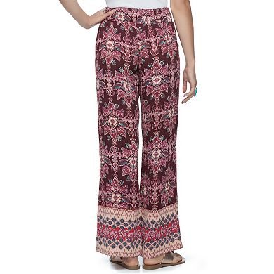 Juniors' About A Girl Print Smocked Palazzo Pants