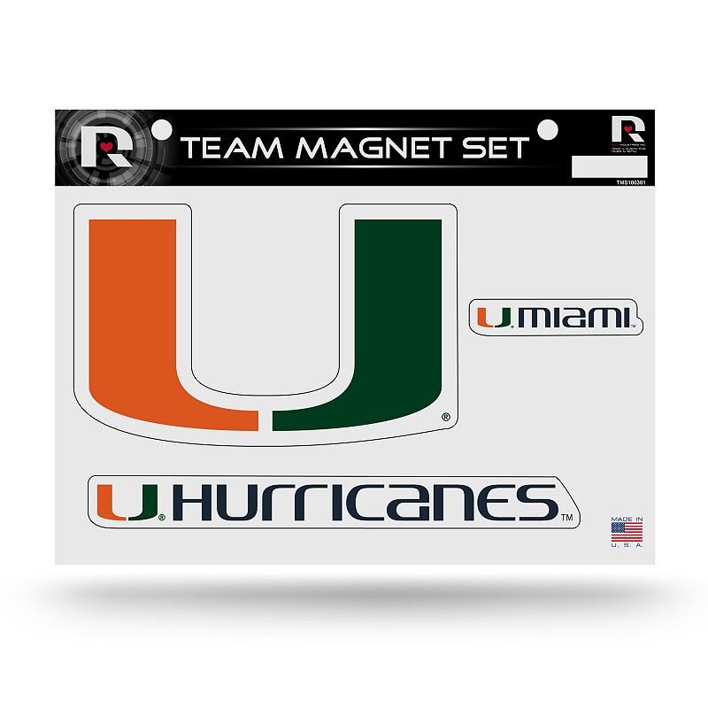 Miami Hurricanes Team Magnet Set, Multicolor