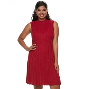 Juniors' Plus Size Candie's® Sleeveless A-Line Sweater Dress