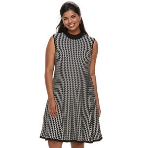 Juniors' Plus Size Candie's® Chevron A-Line Sweater Dress