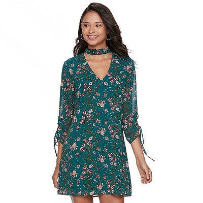 Juniors Speechless Floral Choker Shift Dress
