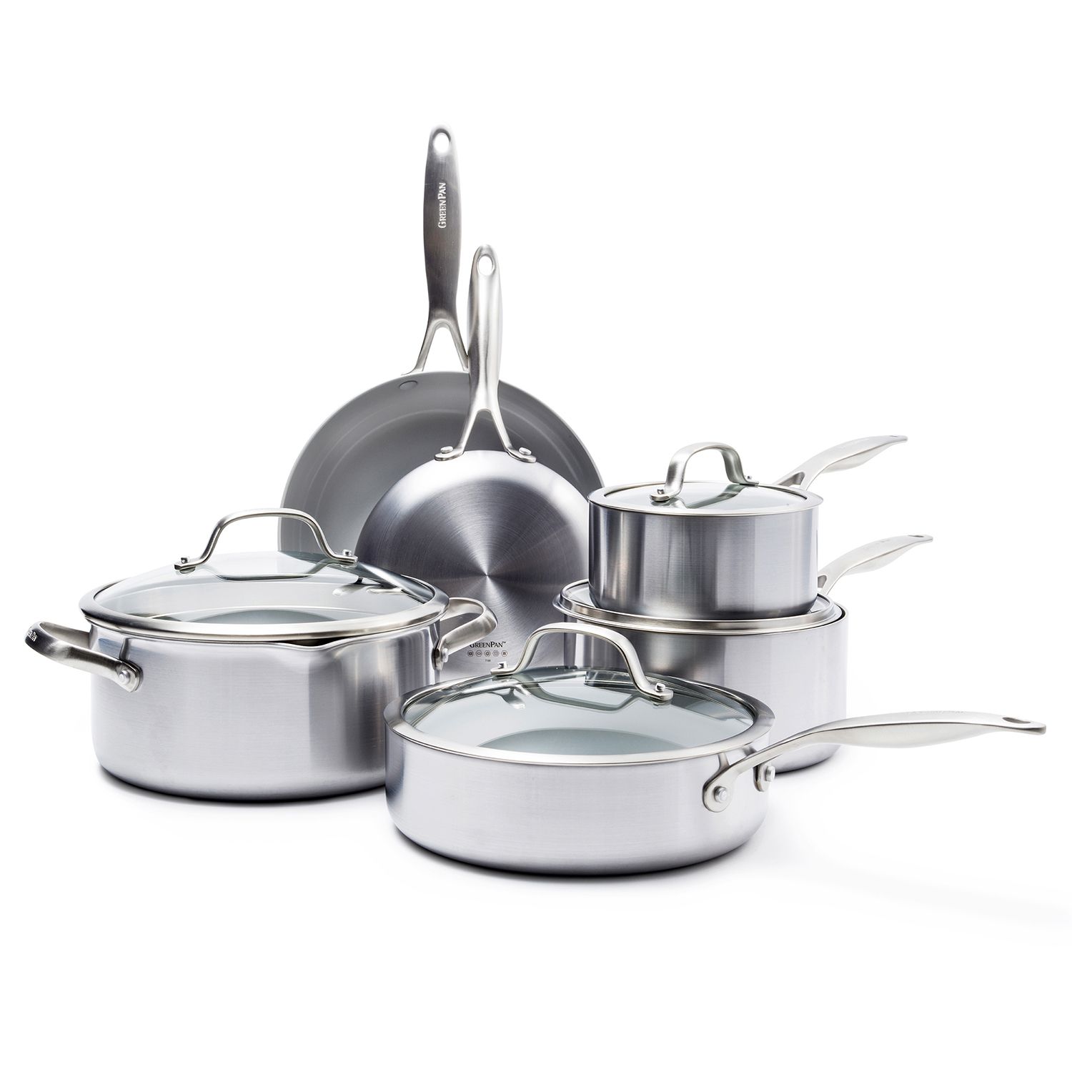 Berghoff Stone 11pc Non-stick Cookware Set With Glass Lids : Target