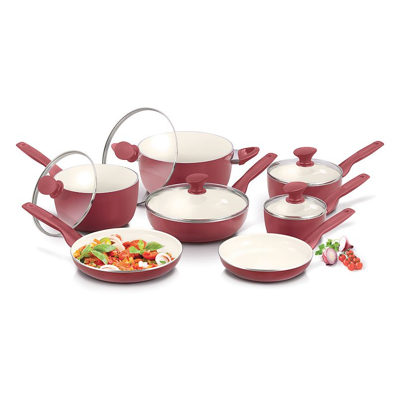 UPC 885837011661 product image for GreenPan Rio 12-pc. Ceramic Nonstick Cookware Set, Red | upcitemdb.com