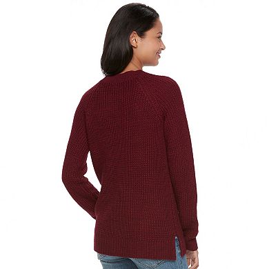 Juniors' SO® Raglan Crewneck Sweater