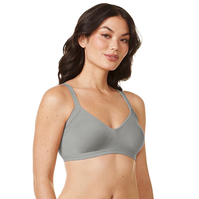 Warners Easy Does It® Underarm-Smoothing with Seamless Stretch Wireless Lightly Lined Comfort Bra RM3911A, Women's, Size: Small, Gray Grey