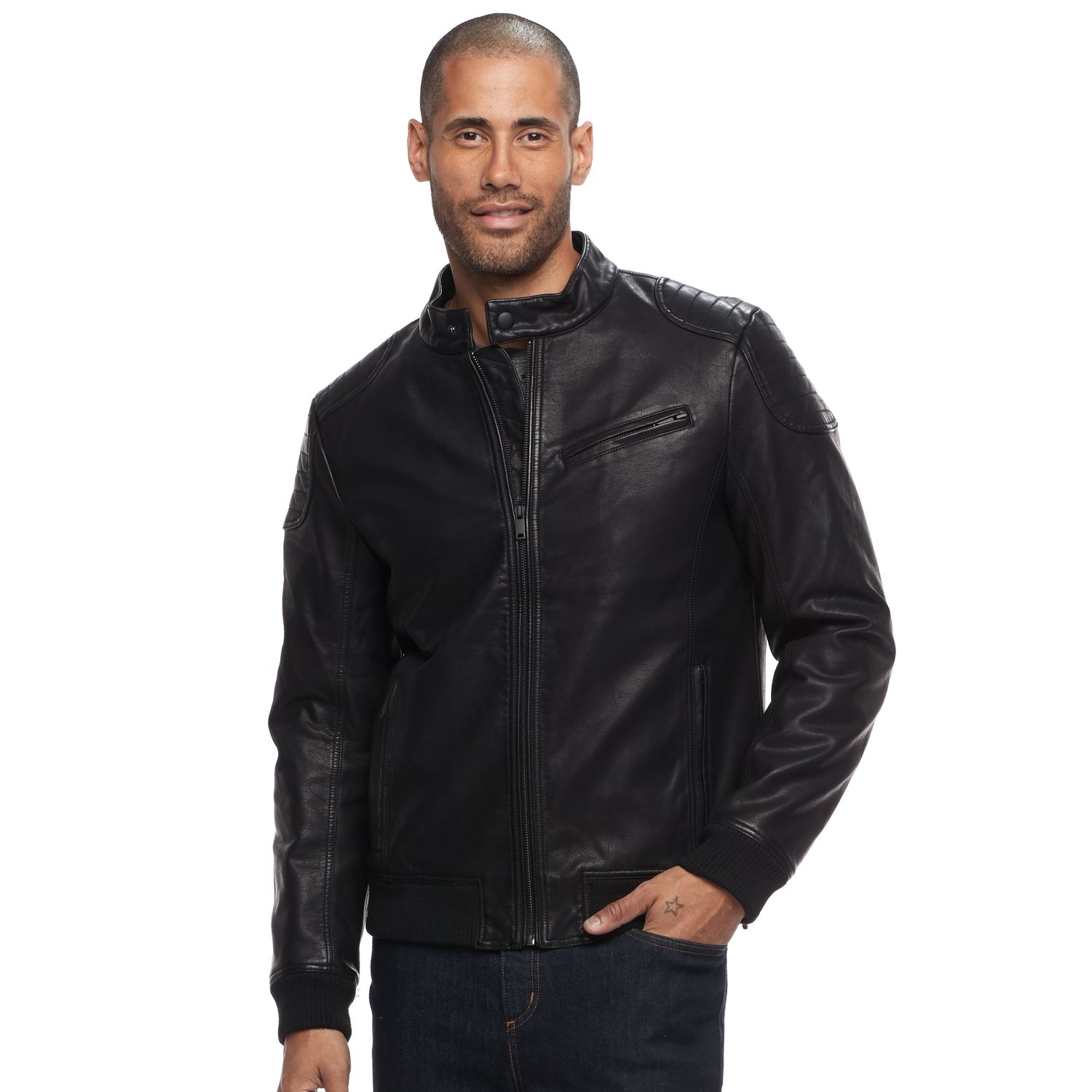 apt 9 leather jacket mens