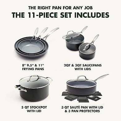 GreenPan Valencia Pro 11-pc. Ceramic Nonstick Cookware Set